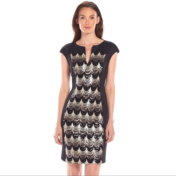 connected apparel Dresses & Skirts - Connected Apparel Sequin Accent Sheath Dress